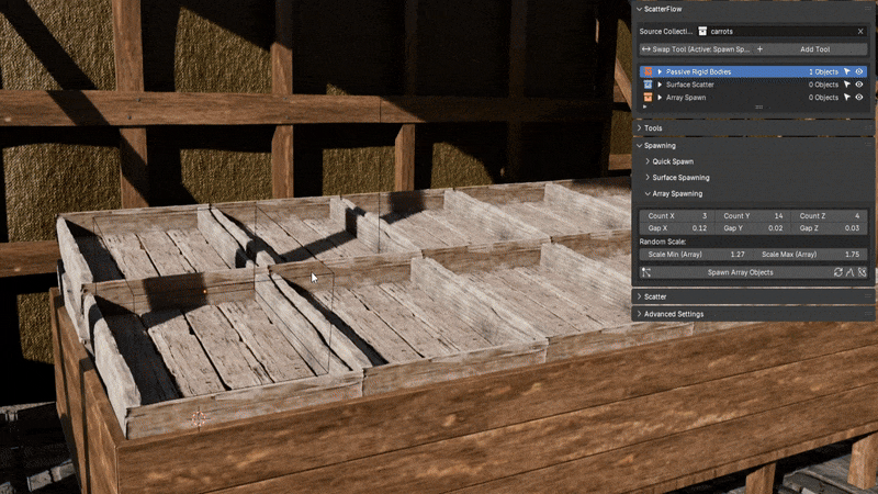 Grid scattering animation