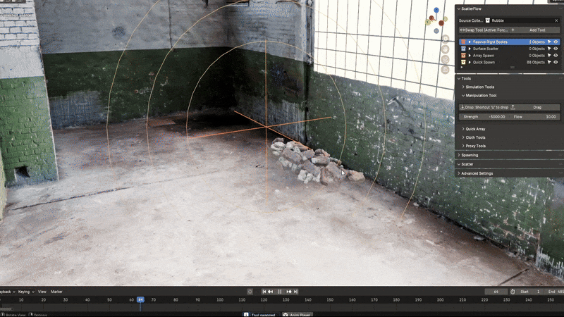 Manipulate objects animation